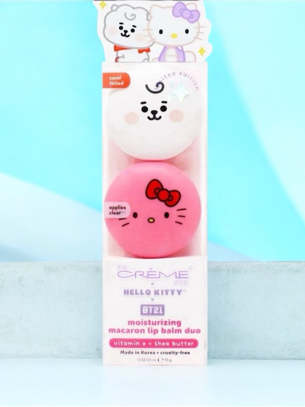 Hello Kitty x BT21 Moisturizing Macaron Lip Balm Duo